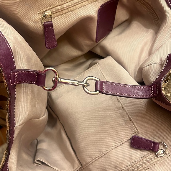 Coach Tan and Purple Signature Tote main image 1